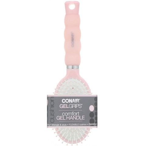 Conair, Gel Grips, Comfort Gel Handle, Detangle & Style Cushion Hair Brush, 1 Brush