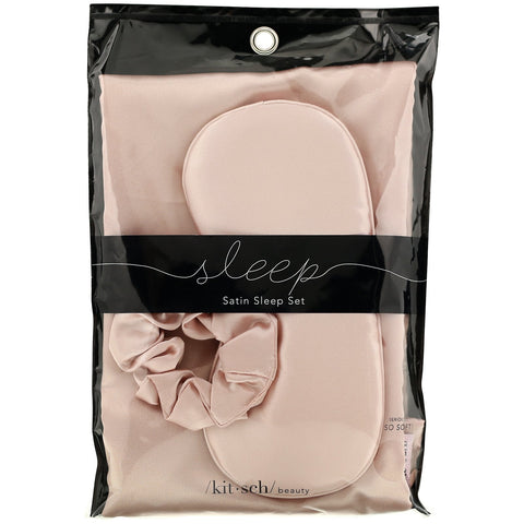 Kitsch, Satin Sleep Set, Blush, 3 Piece Set