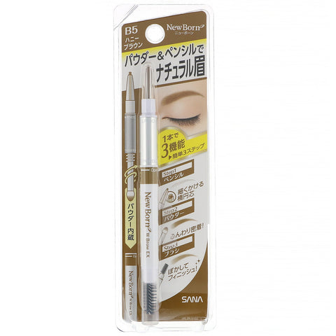 Sana, New Born, Eyebrow Powder & Pencil, B5 Honey Brown , 1 Piece