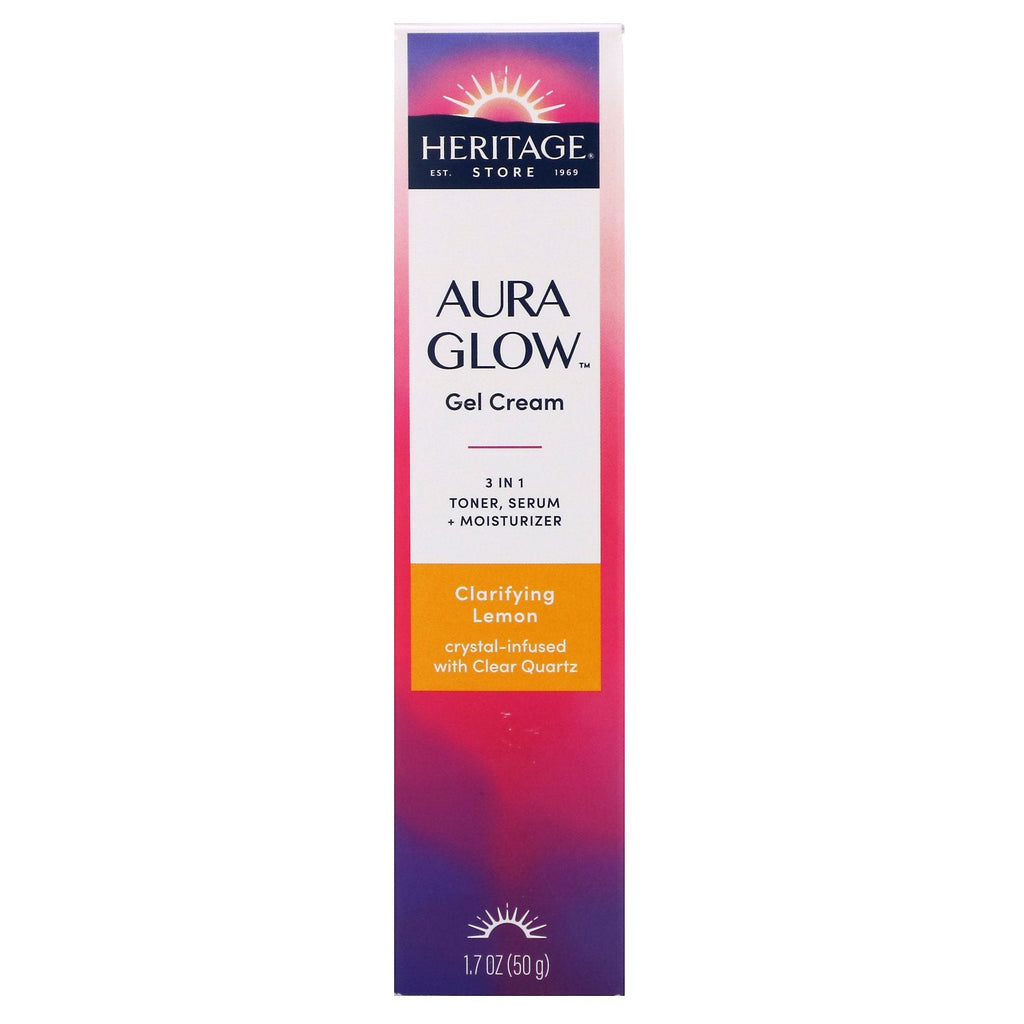 Heritage Store, Aura Glow Gel Cream, Clarifying Lemon,  1.7 oz (50 g)