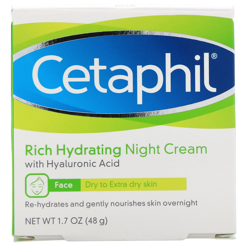 Cetaphil, Rich Hydrating Night Cream with Hyaluronic Acid, 1.7 oz (48 g)