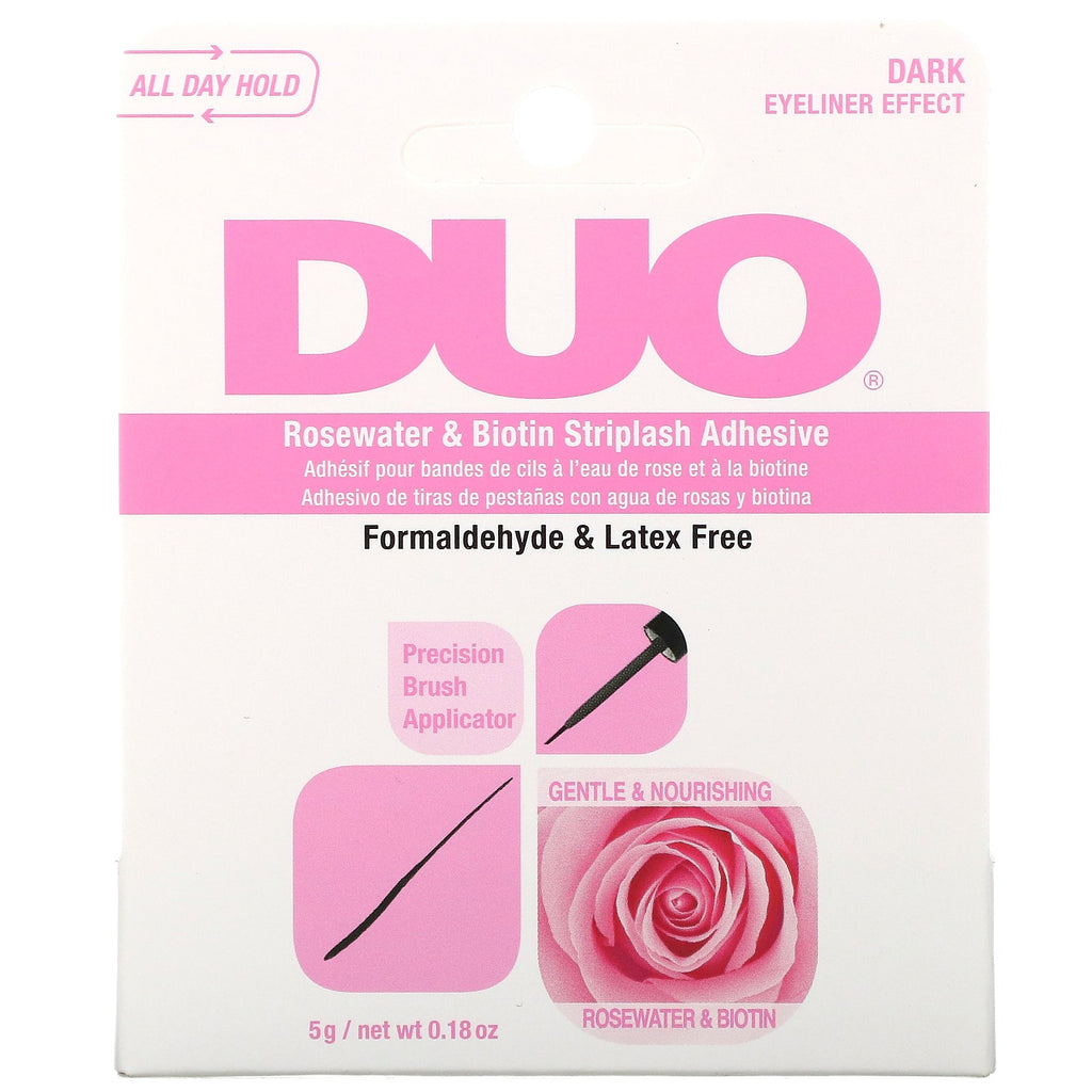 DUO, Rosewater & Biotin Striplash Adhesive, Dark, 0.18 oz (5 g)