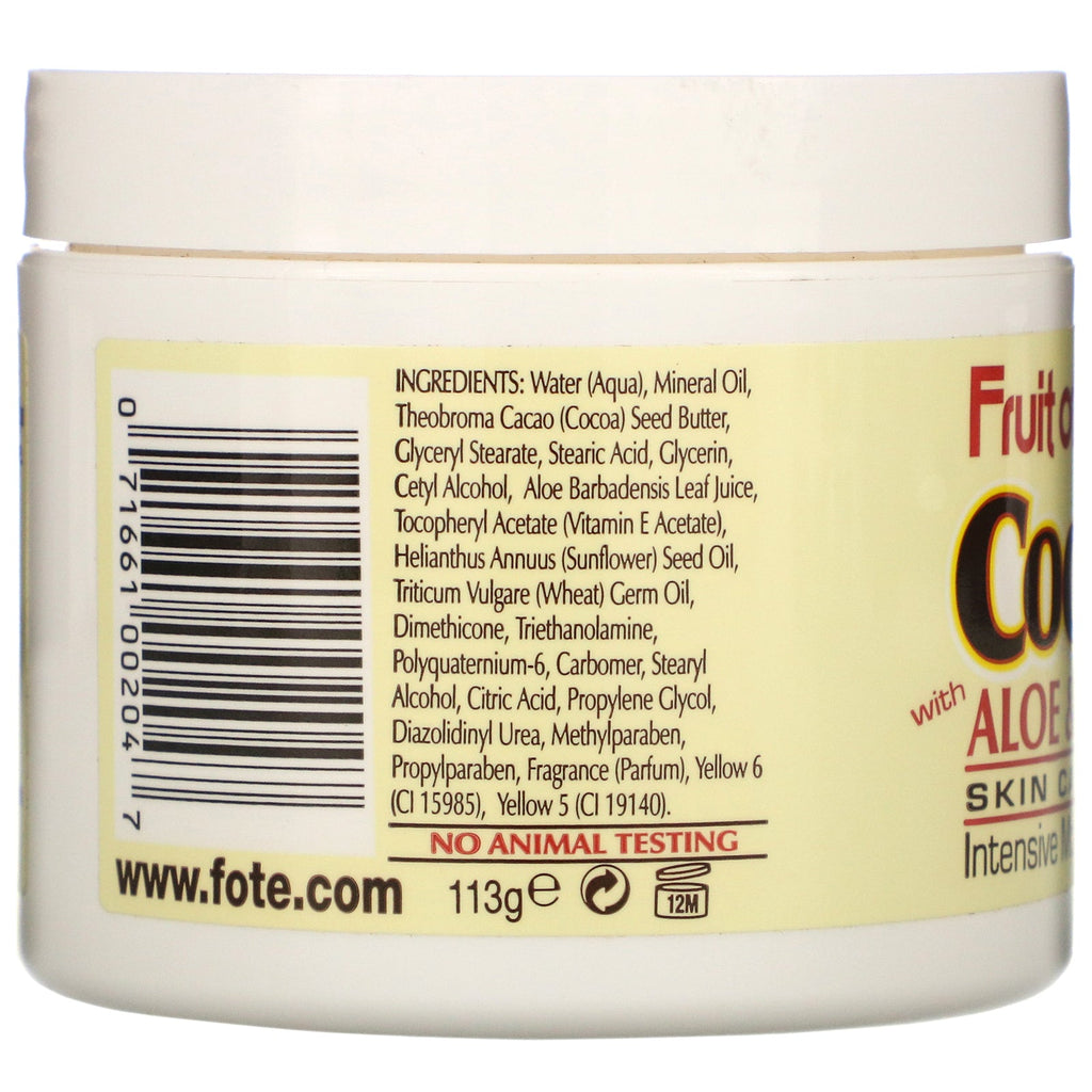 Fruit of the Earth, Cocoa Butter with Aloe & Vitamin E, 4 oz (113 g)