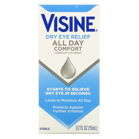 Visine, Dry Eye Relief, All Day Comfort, Lubricant Eye Drops, 1/2 fl oz (15 ml)