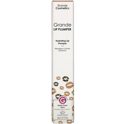 Grande Cosmetics, GrandeLips, Hydrating Lip Plumper, Barely There Gloss, 0.08 fl oz (2.4 ml)