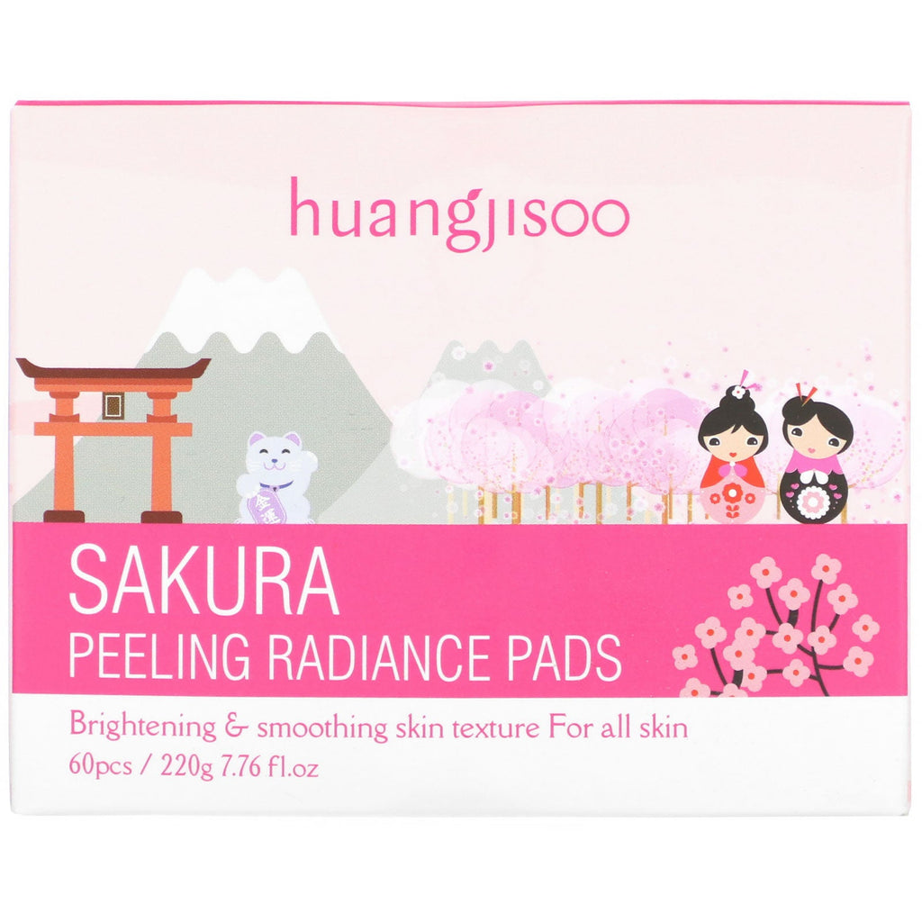 Huangjisoo, Sakura, Peeling Radiance Pads, 60 Pads, 7.76 fl oz (220 g)