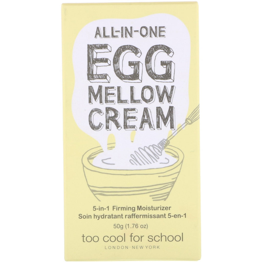 Too Cool for School, All-in-One Egg Mellow Cream, 5-in-1 Firming Moisturizer, 1.76 oz (50 g)