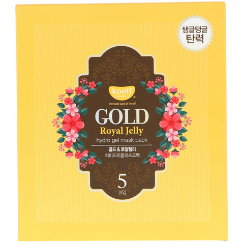 Koelf, Gold Royal Jelly Hydro Gel Mask Pack, 5 Sheets, 30 g Each