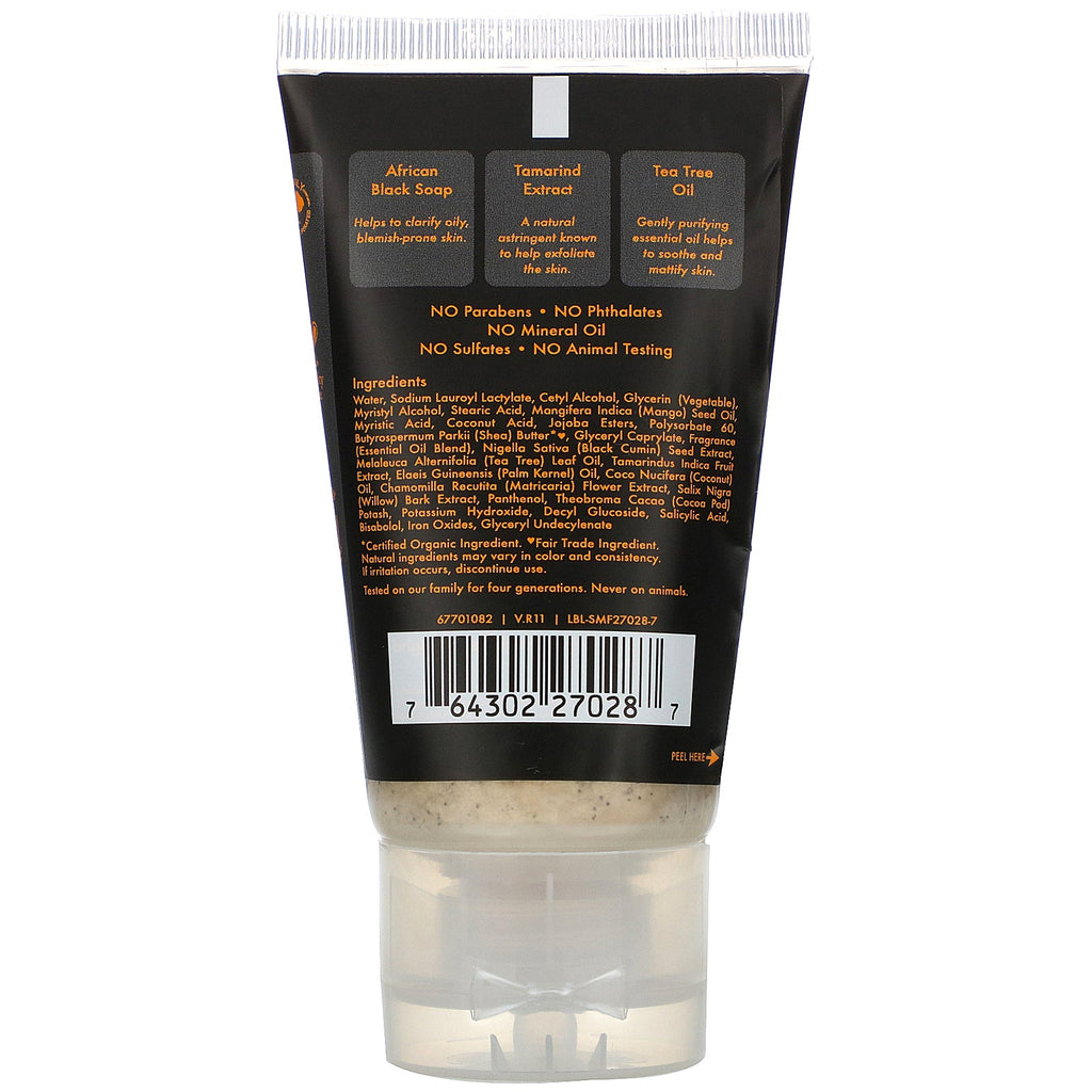 SheaMoisture, African Black Soap, Clarifying Facial Wash & Scrub, 1.5 oz (43 g)