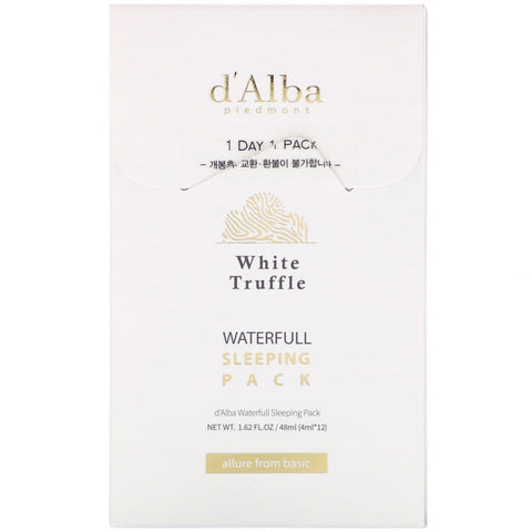 d'Alba, White Truffle, Waterfull Sleeping Pack, 1.62 fl oz (48 ml)