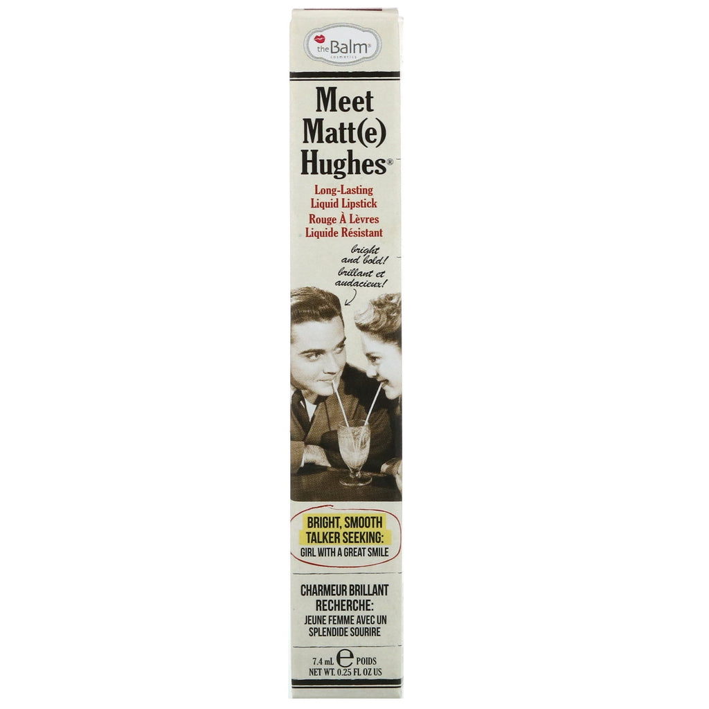 theBalm Cosmetics, Meet Matt(e) Hughes, Long-Lasting Liquid Lipstick, Charming, 0.25 fl oz (7.4 ml)