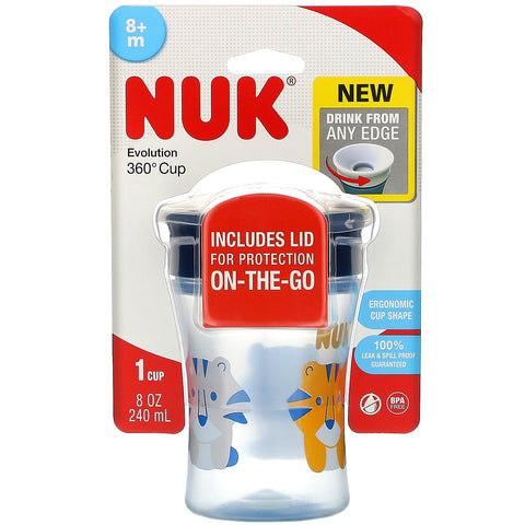 NUK, Evolution 360 Cup, Blue, 8+ Months, 1 Cup, 8 oz (240 ml)