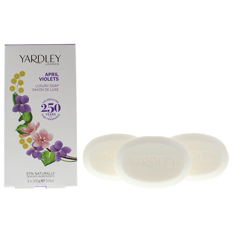 Yardley April Violets Body care Set Gift Set : Soap X 3 100g