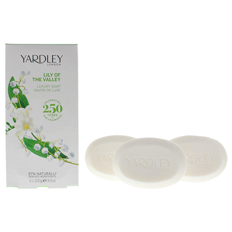 Yardley Lily Of The Valley Gift Set : 3 X Luxury Soap 100g