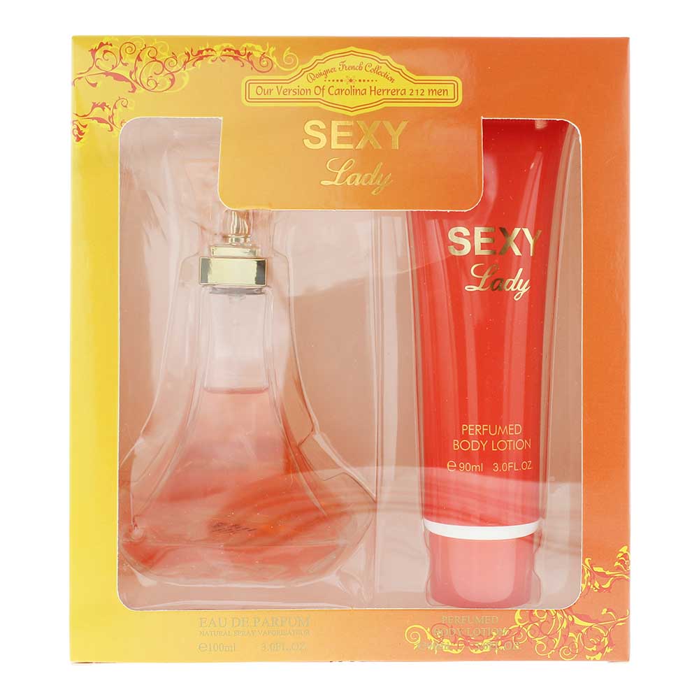 Designer French Collection Sexy Lady Eau de Parfum Gift Set : Eau de Parfum 100ml - Body Lotion 90ml