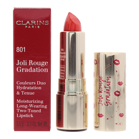 Clarins Joli Rouge Gradation Moisturising Long-Wearing Two-Toned Lipstick 801 Coral 3.5g