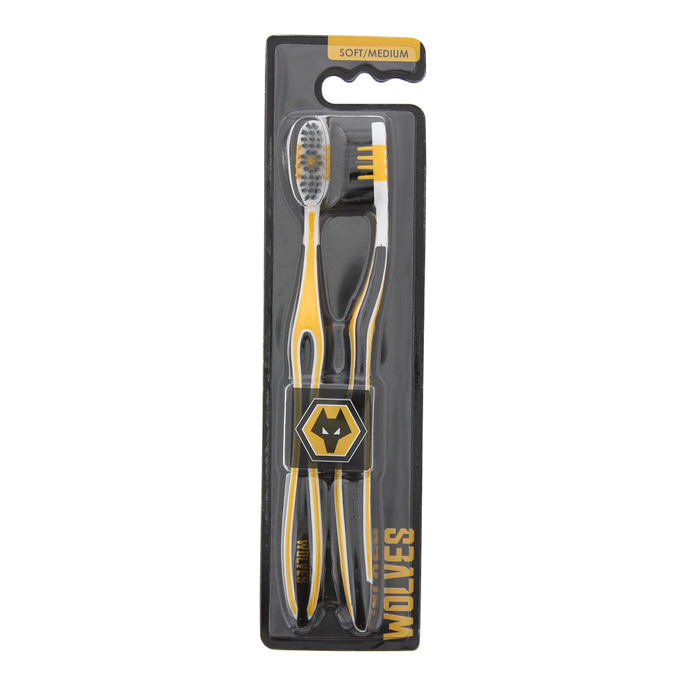 EPL Wolves Soft/Medium Toothbrush 2pcs