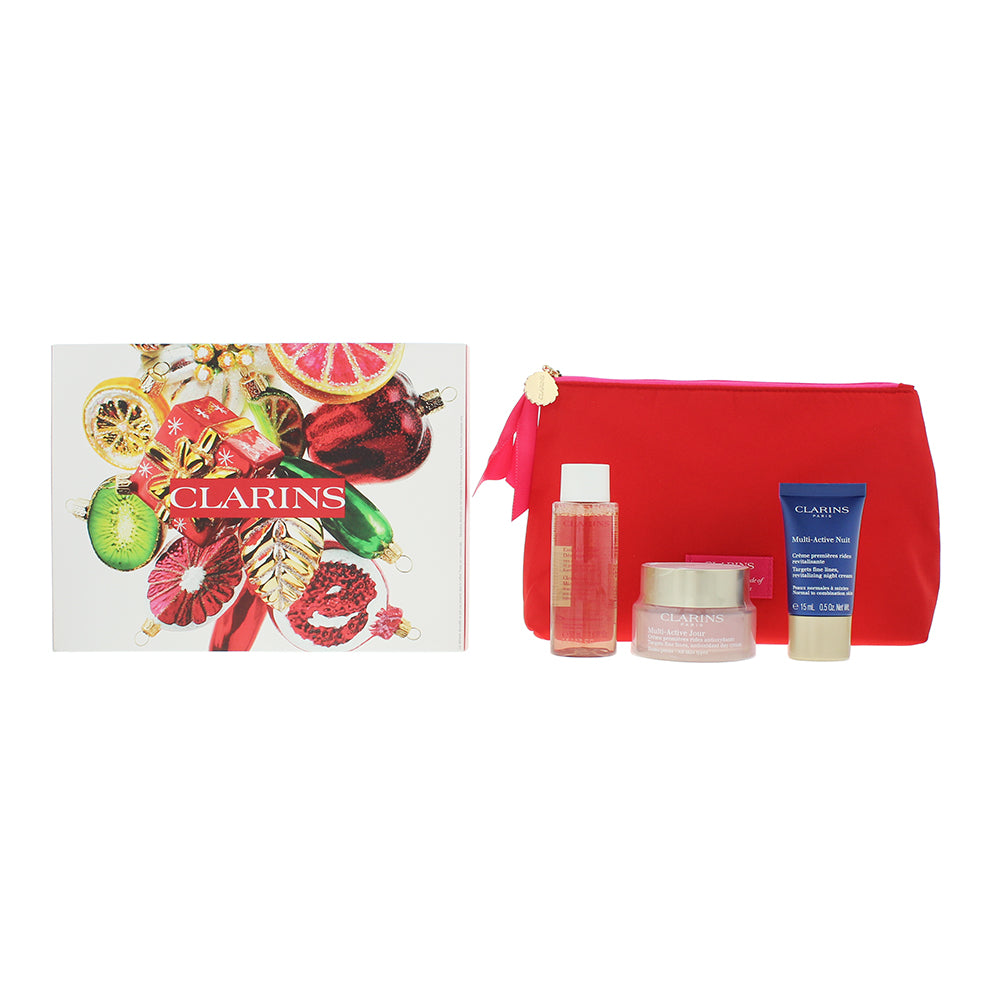 Clarins Multi-Action 3 Piece Gift Set: Day Cream 50ml - Micellar Water 50ml - Night Cream 15ml