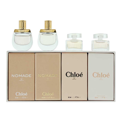 Chloé 4 Piece Gift Set: Chloe Nomade Eau de Parfum 5ml - Chloe Eau de Parfum 5ml - Chloe Nomade Eau de Toilette 5ml - Chloe Eau de Toilette 5ml