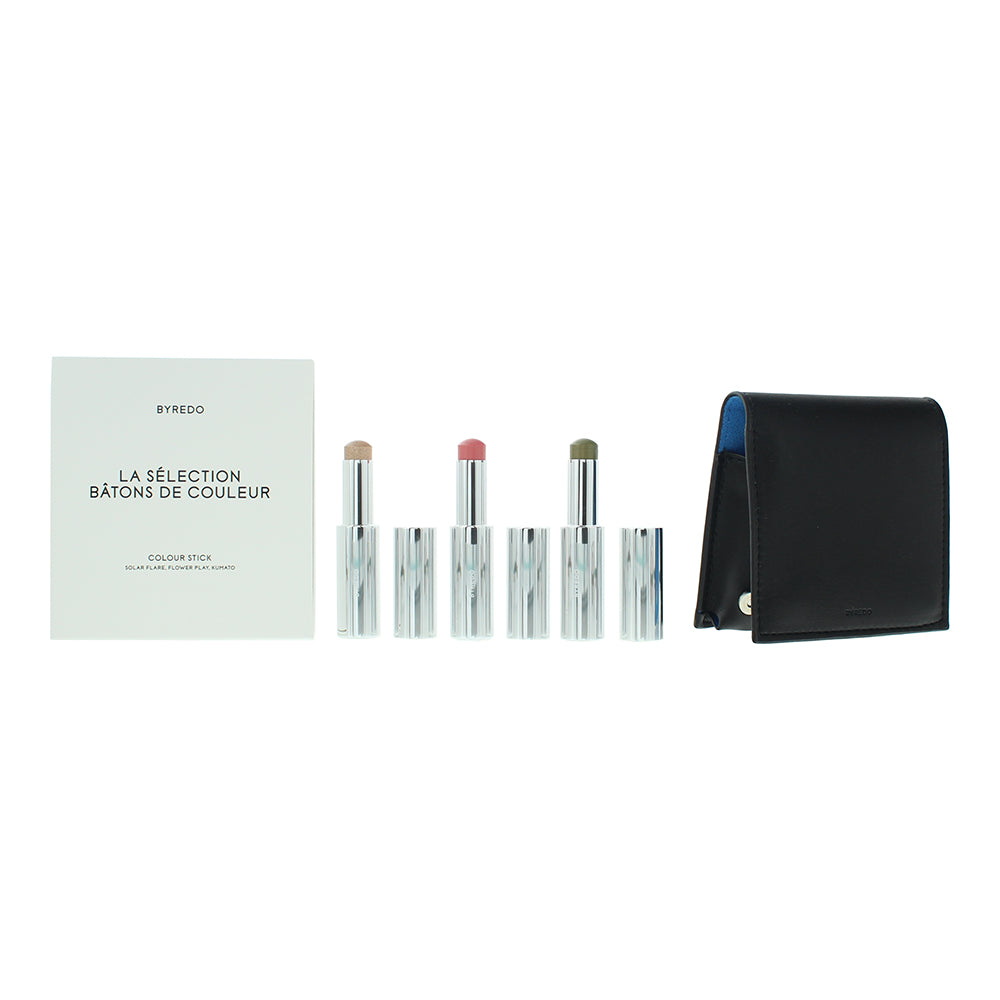 Byredo Blue Set Of 3 + Leather Pouch: Solar Flare Flower Play Kumato Face Stick 9g