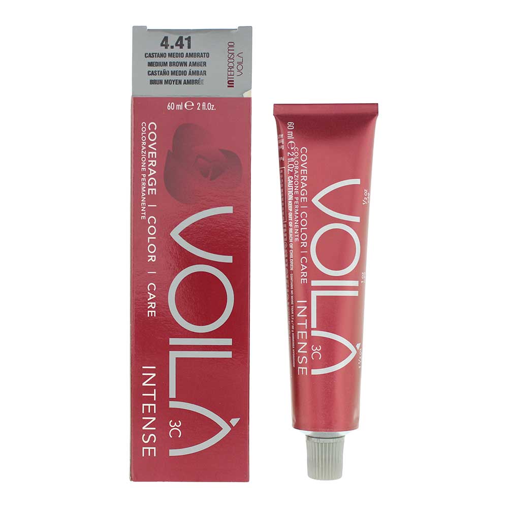Intercosmo Voilà 3C Intense 4.41 Medium Brown Amber Hair Colour 60ml