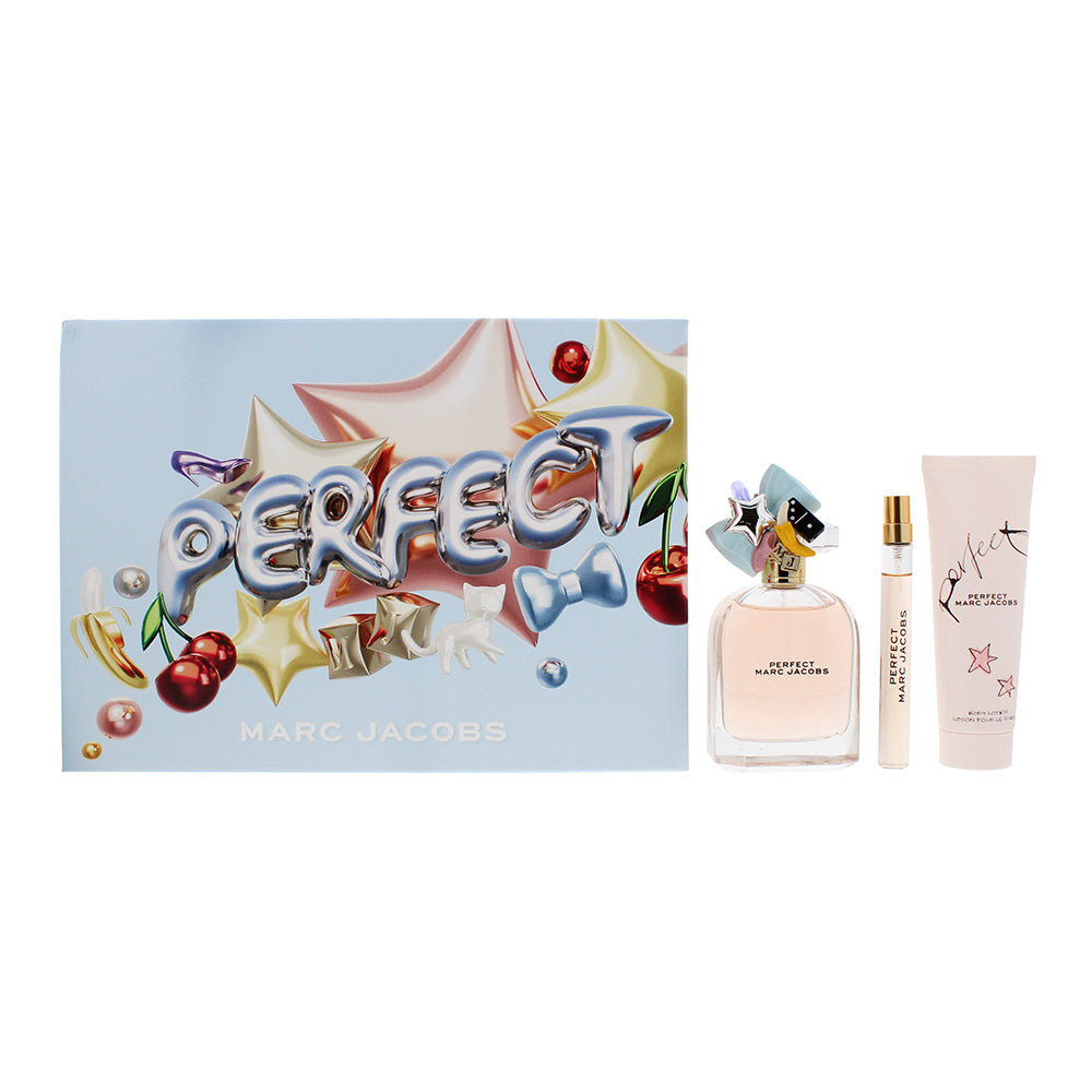 Marc Jacobs Perfect 3 Piece Gift Set: Eau de Parfum 100ml - Body Lotion 75ml - E