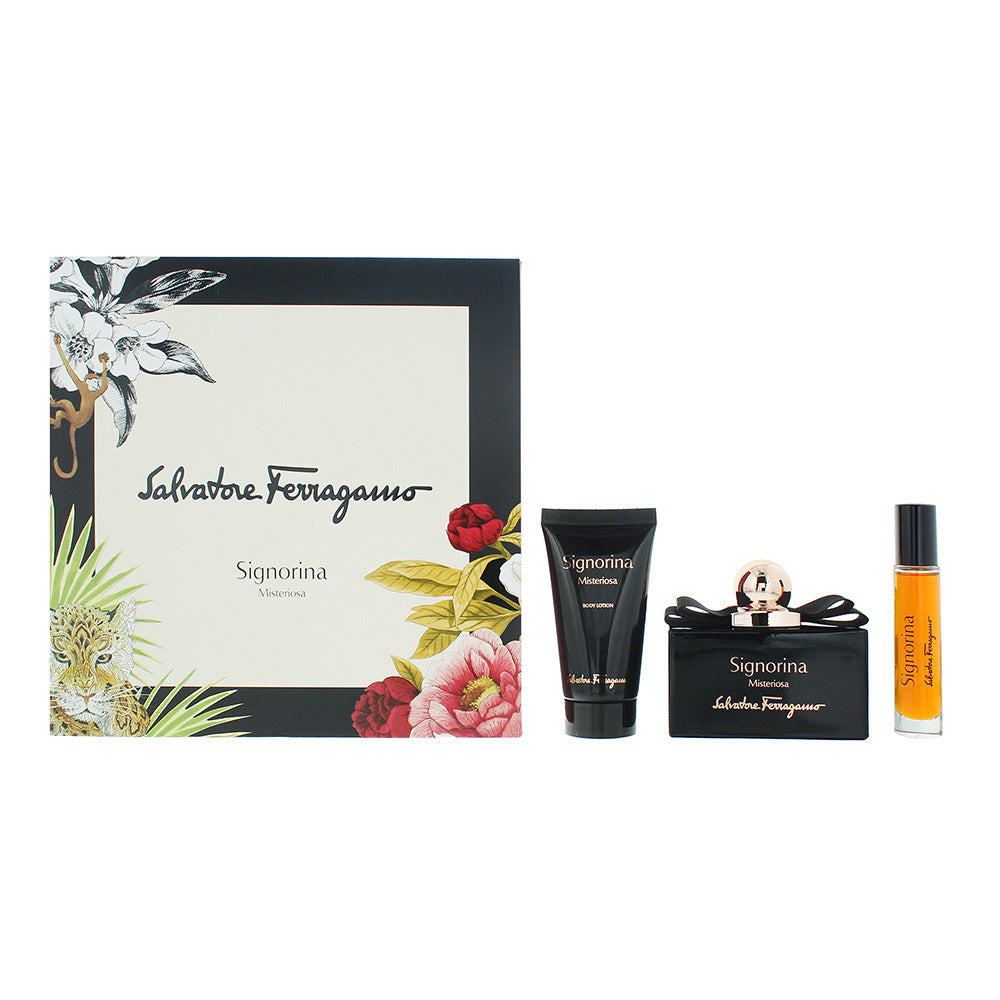 Salvatore Ferragamo Signorina Misteriosa 3 Piece Gift Set: Eau de Parfum 100ml - Eau de Parfum 10ml - Body Lotion 50ml