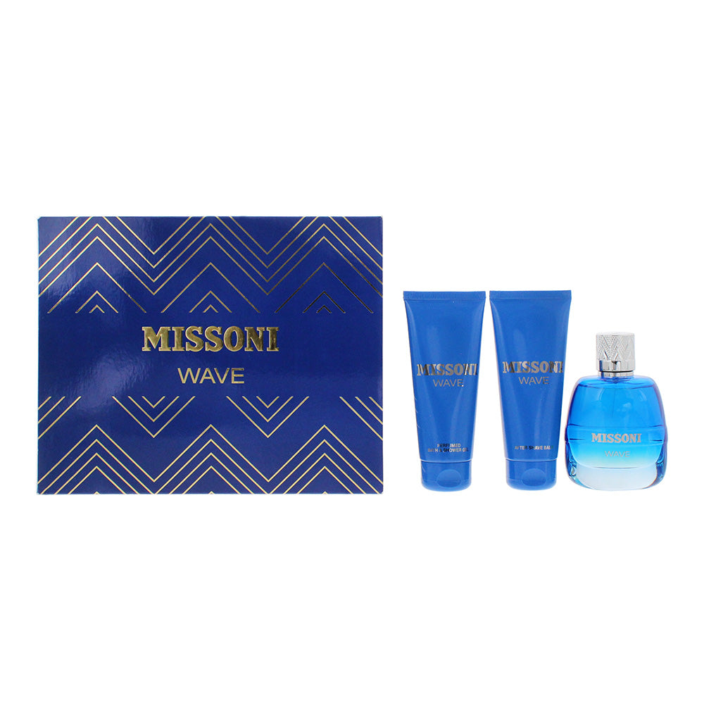 Missoni Wave 3 Piece Gift Set: Eau de Toilette 100ml - Shower Gel 100ml - Afters