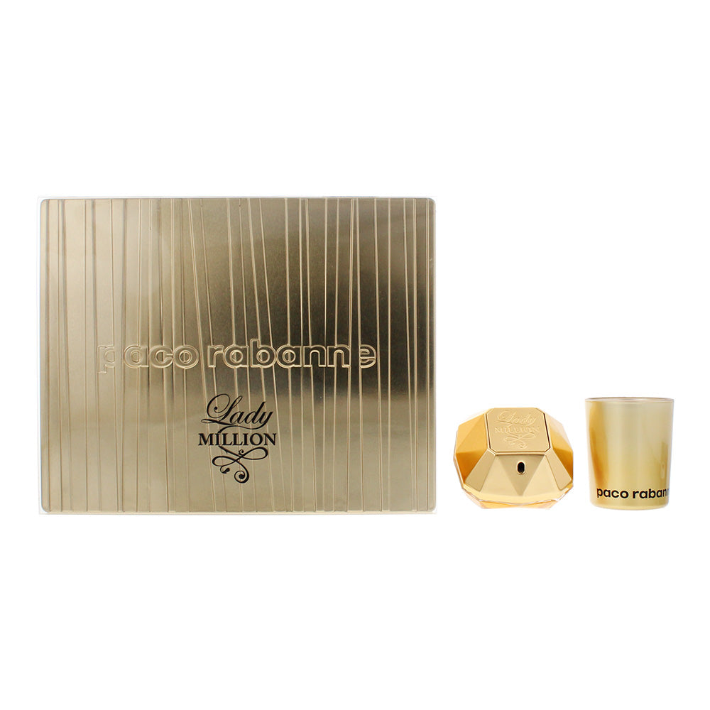 Paco Rabanne Lady Million 2 Piece Gift Set: Eau de Parfum 50ml - Candle 70g