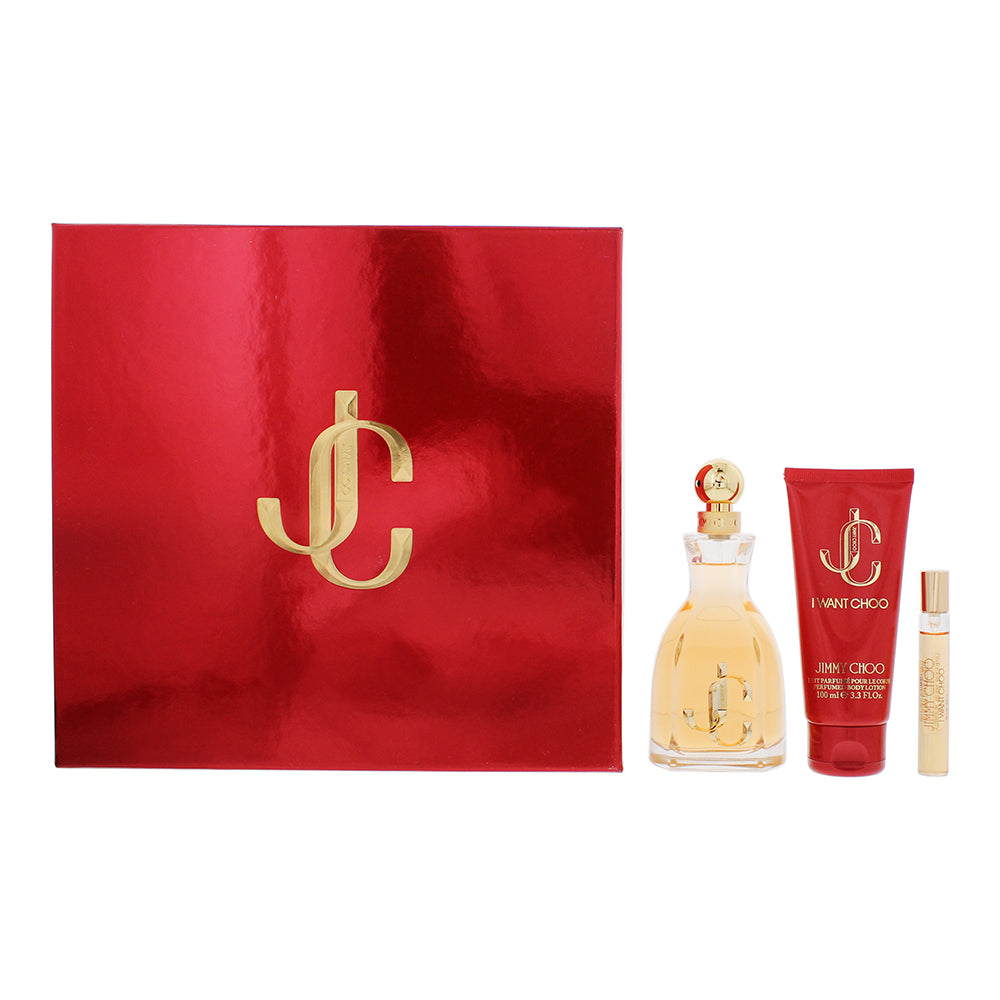 Jimmy Choo I Want Choo 3 Piece Gift Set: Eau de Parfum 100ml - Eau de Parfum 7.5