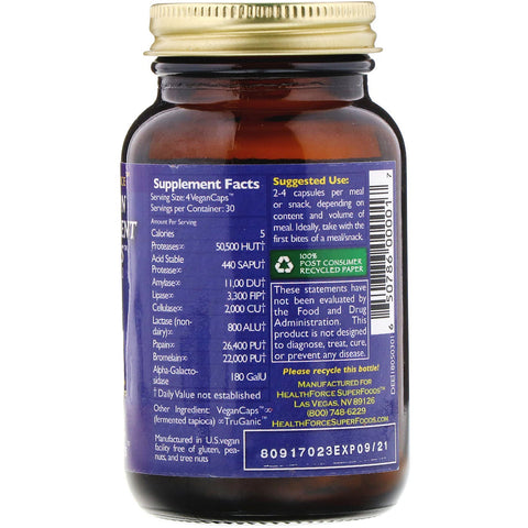 HealthForce Superfoods, Digestion Enhancement Enzymes, 120 VeganCaps