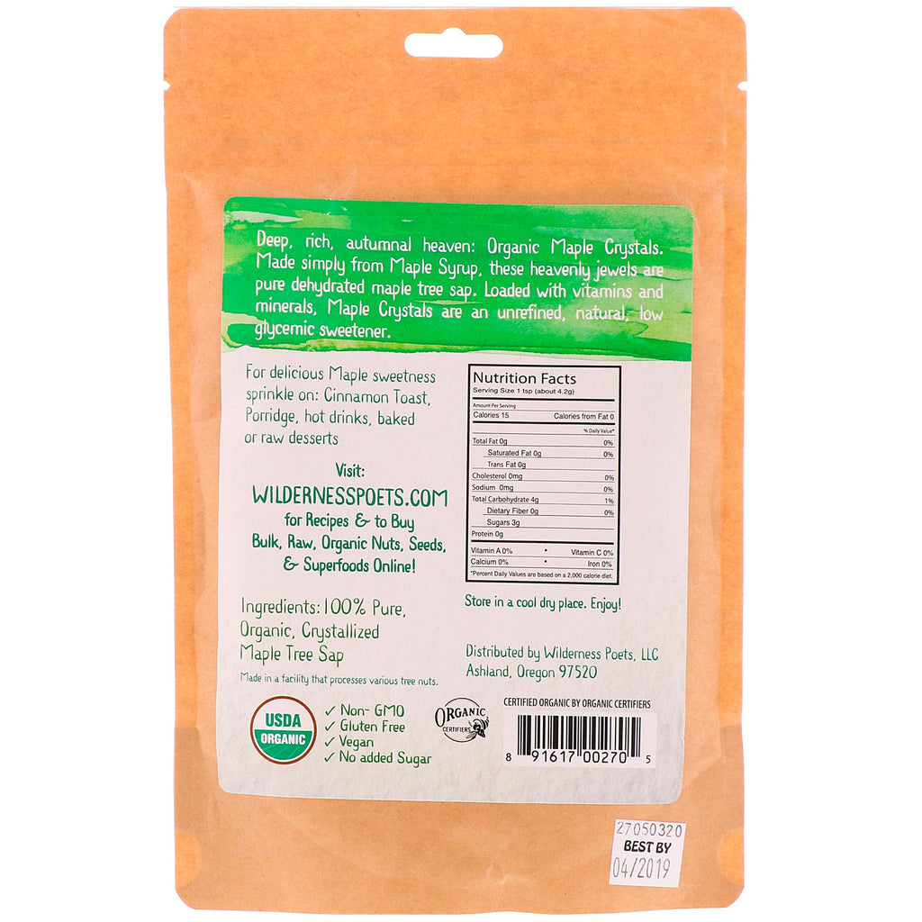 Wilderness Poets, Maple Crystals, 8 oz (226.8 g)