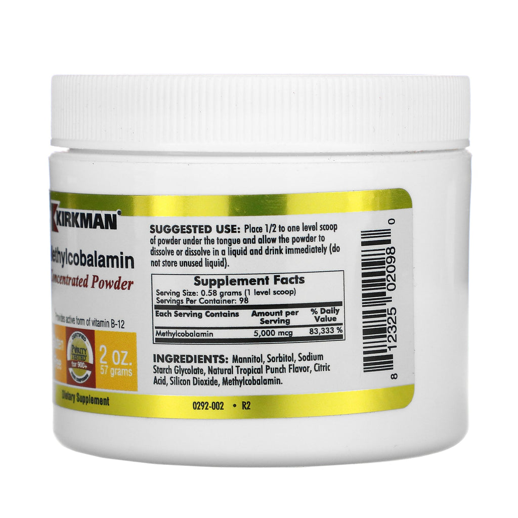 Kirkman Labs, Methylcobalamin Concentrated Powder, 2 oz (57 g)