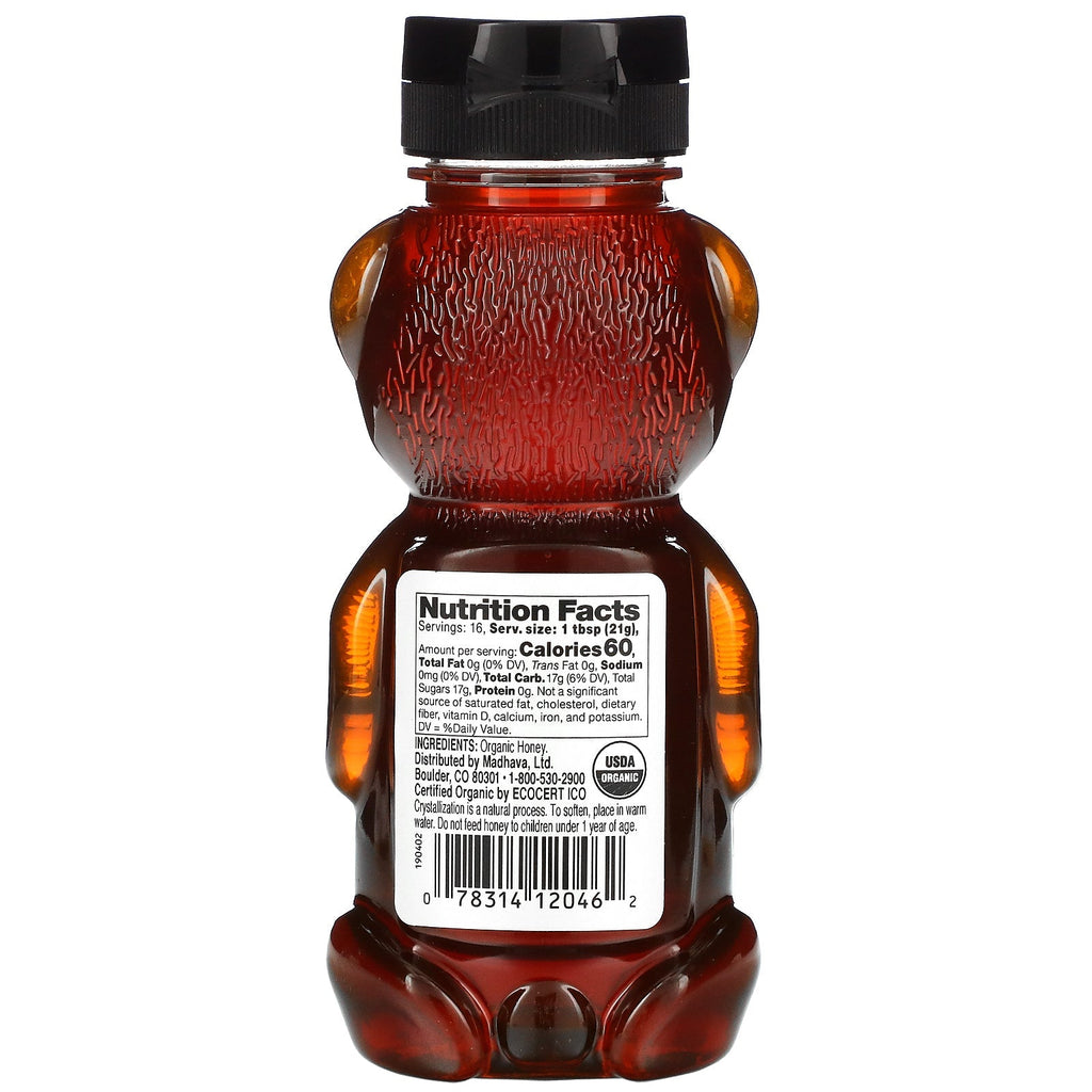 Madhava naturlige sødemidler, ravhonning, 12 oz (340 g)