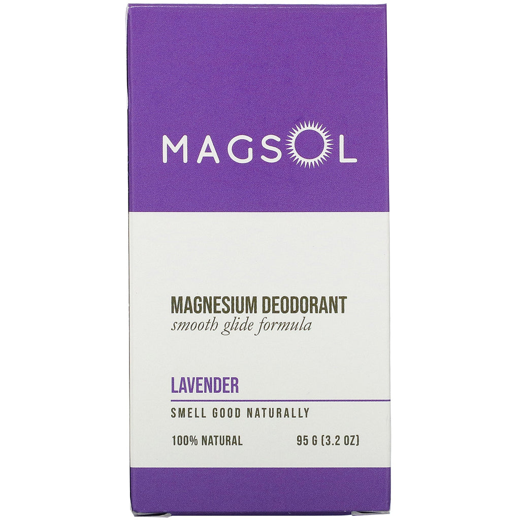 Magsol, Magnesium Deodorant, Lavender, 3.2 oz (95 g)