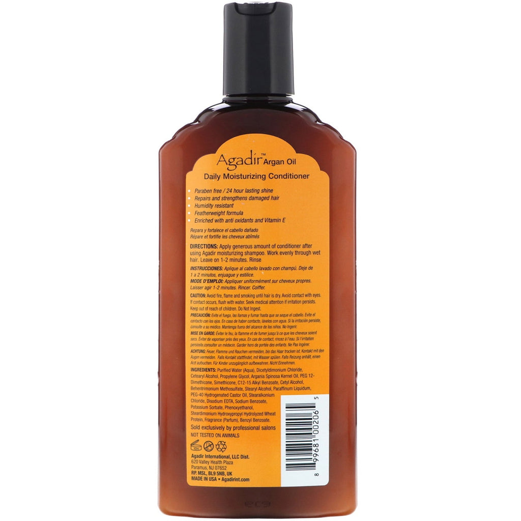 Agadir, Argan Oil, Daily Moisturizing Conditioner, Sulfate Free, 12.4 fl oz (366 ml)