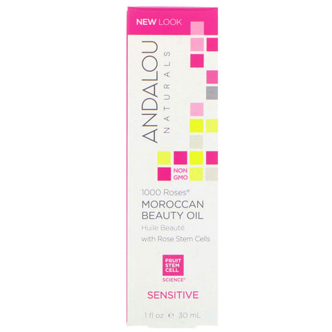 Andalou Naturals, 1000 Roses, Moroccan Beauty Oil, Sensitive, 1 fl oz (30 ml)