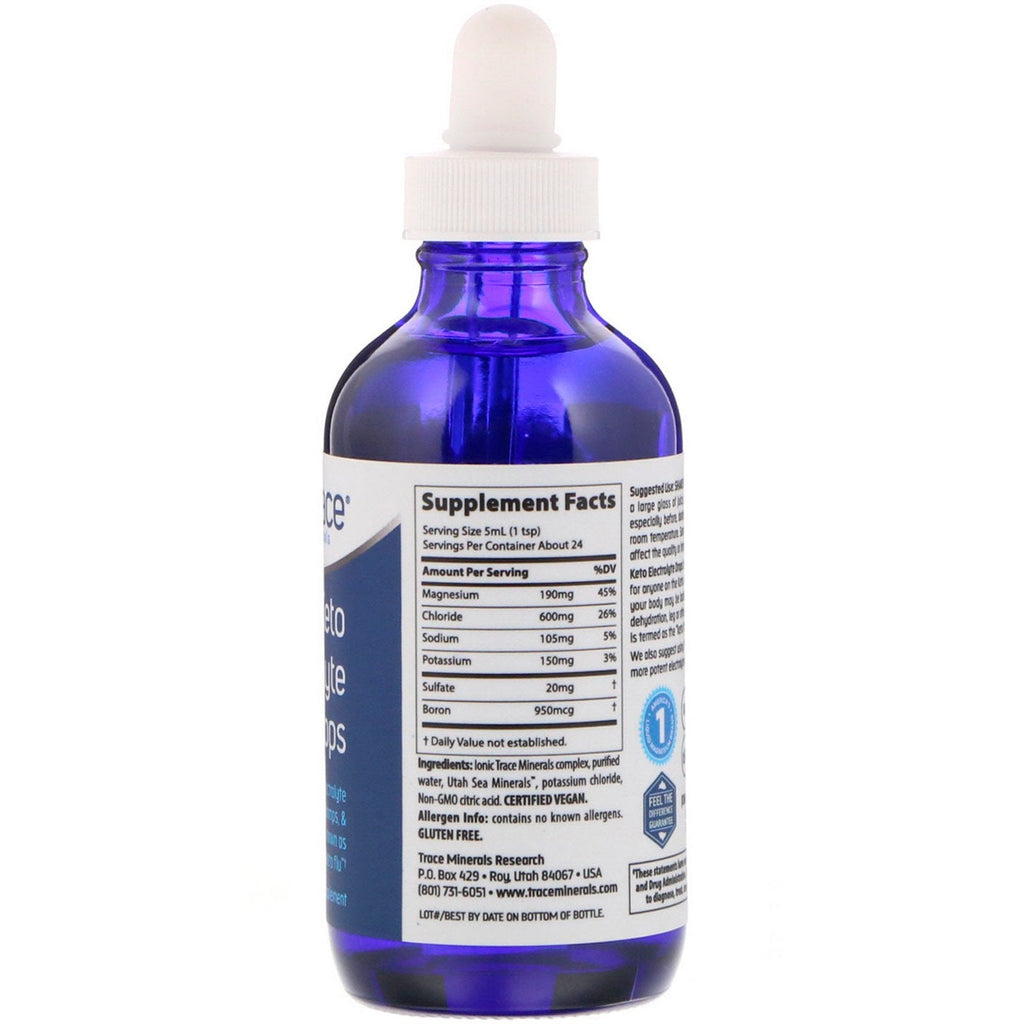 Trace Minerals Research, Keto Electrolyte Drops, 4 fl oz (118 ml)