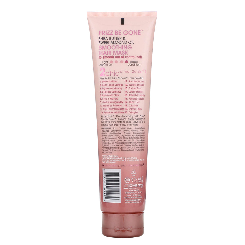 Giovanni, 2chic, Frizz Be Gone, Smoothing Hair Mask, Shea Butter + Sweet Almond Oil, 5.1 fl oz (150 ml)