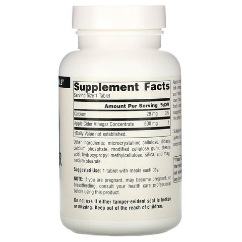 Source Naturals, Apple Cider Vinegar, 500 mg, 180 Tablets