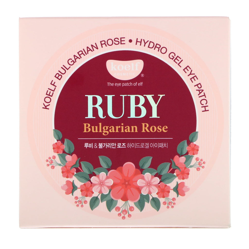 Koelf, Ruby Bulgarian Rose Hydro Gel Eye Patch, 60 Patches