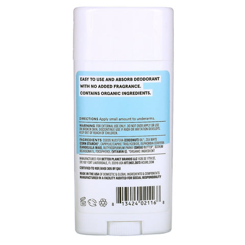 Acure, Deodorant, Fragrance Free, 2.2 oz (62.4 g)