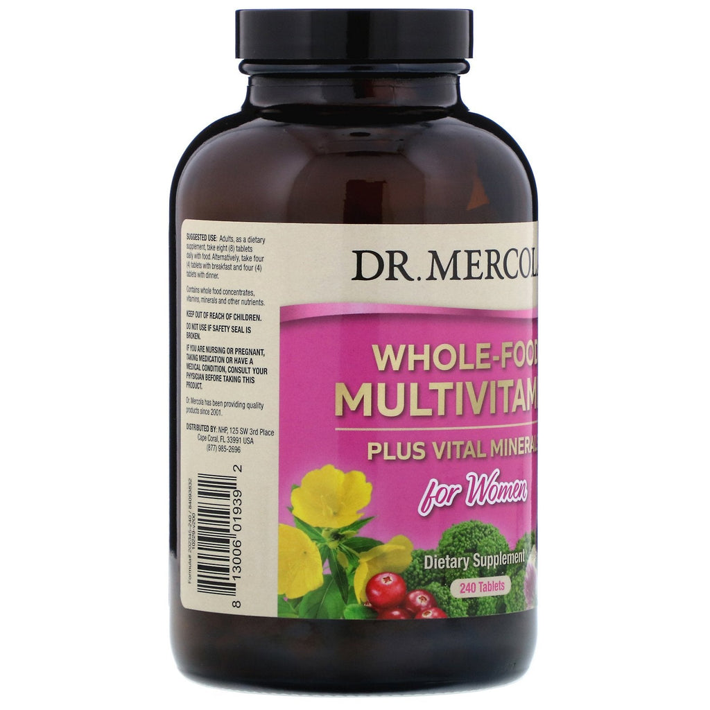 Dr. Mercola, Whole-Food Multivitamin Plus Vital Minerals for Women, 240 Tablets