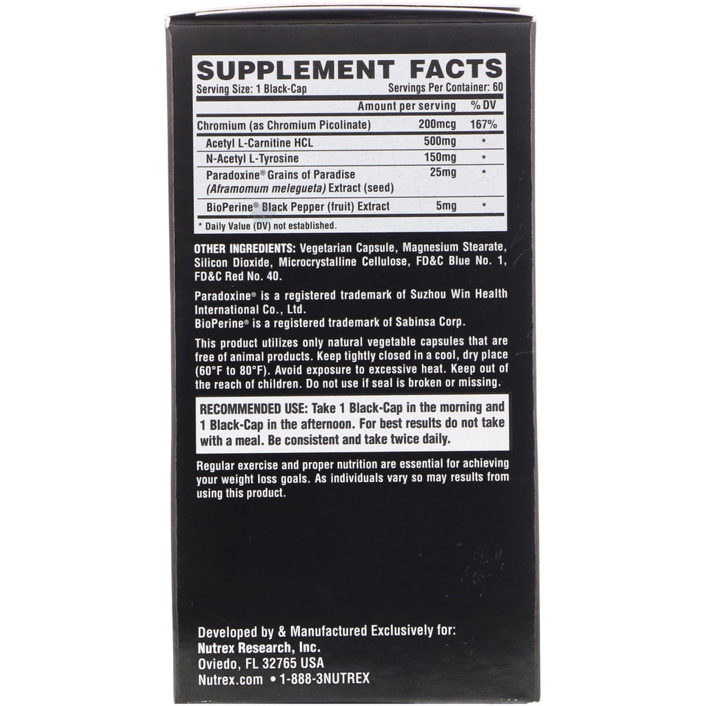 Nutrex Research, LIPO-6 Black Stim-Free, Ultra Concentrate, 60 Black-Caps