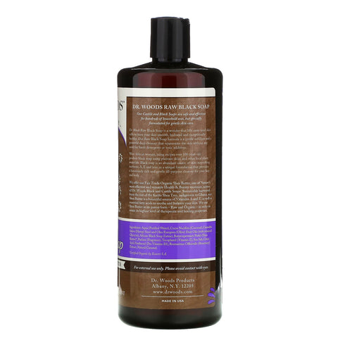 Dr. Woods, Raw Black Soap with Fair Trade Shea Butter, Fair Trade, Original, 32 fl oz (946 ml)