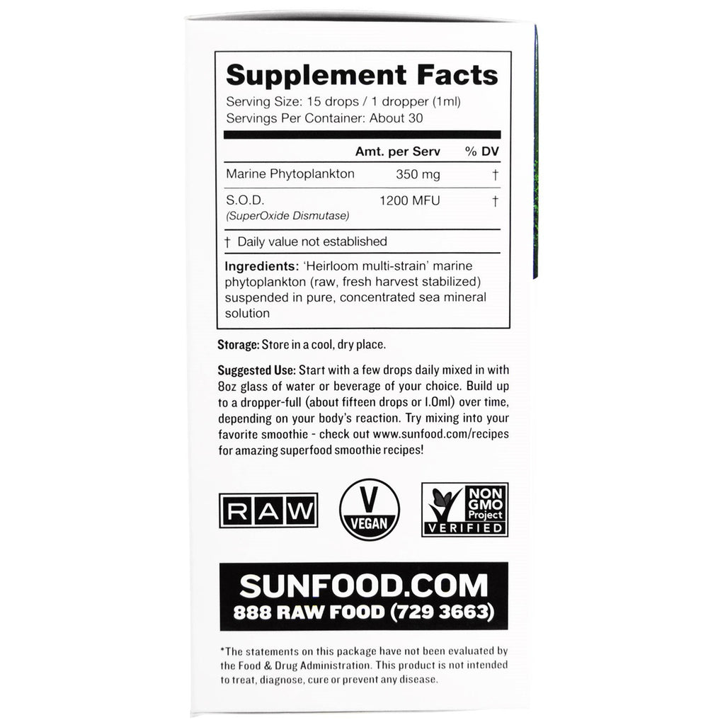 Sunfood, Ocean's Alive 2.0 Marine Phytoplankton, 1 fl oz (30 ml)