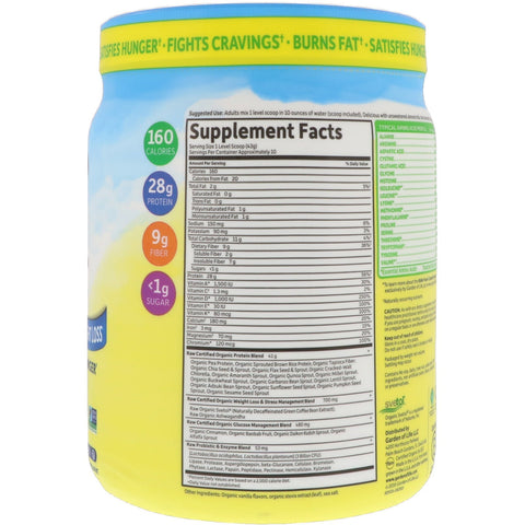 Garden of Life, RAW  Fit, High Protein for Weight Loss, Original, 15.1 oz (427 g)