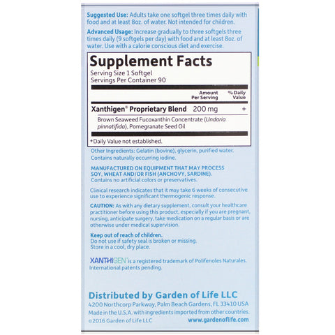 Garden of Life, FucoThin, 90 Softgels