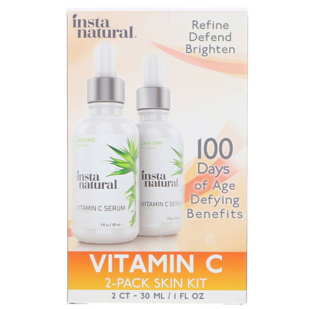 InstaNatural, Vitamin C Serum 2-Pack Skin Kit, 2 Pack, 1 fl. oz (30 ml) Each