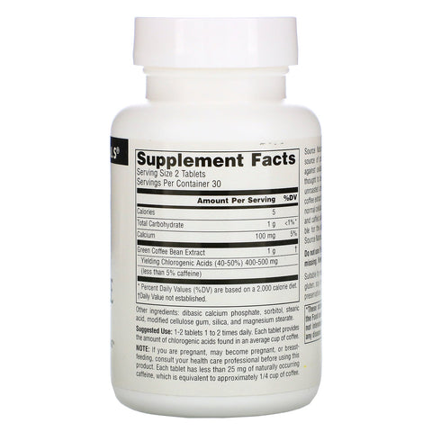 Source Naturals, Green Coffee Extract, 500 mg, 60 Tablets